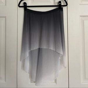 Ballet skirt, black ombré, high-low mesh